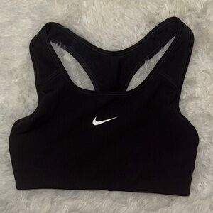 Nike Women's Black Sports Bra with White Logo